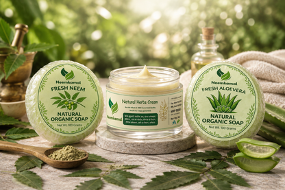 Neemkamal Natural Skin Care Kit ( 30 Gms cream + 1 Neem soap + 1 Aeloevera soap )